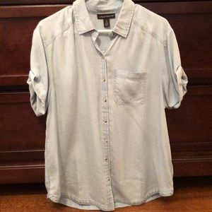 A pea in the pod chambray Top